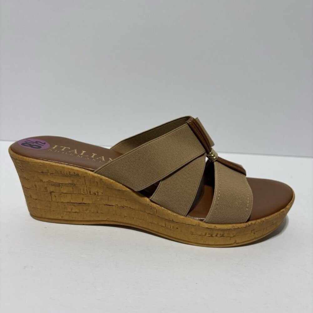 Italian Shoemakers Women’s Cali Brown Wedge Sandals. Size 8.5 M